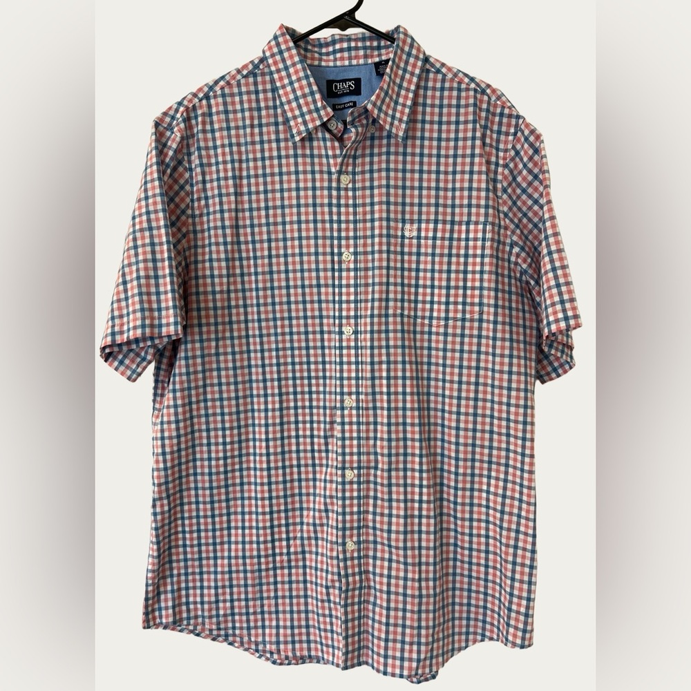 Chaps Multicolor Plaid Button‎ Down Shirt Size XL